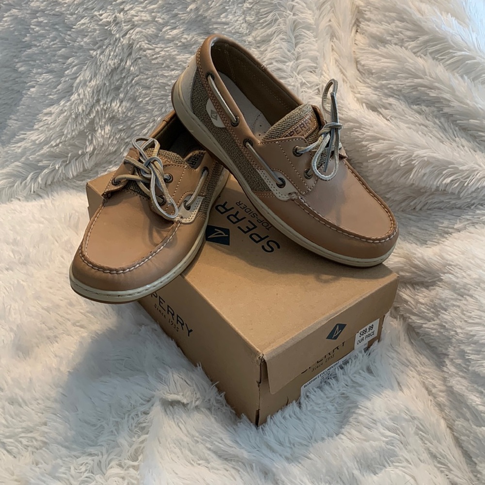 Sperry, Bluefish 2 Eye Linen/Oat, Women sz 9.5.  NWT.
